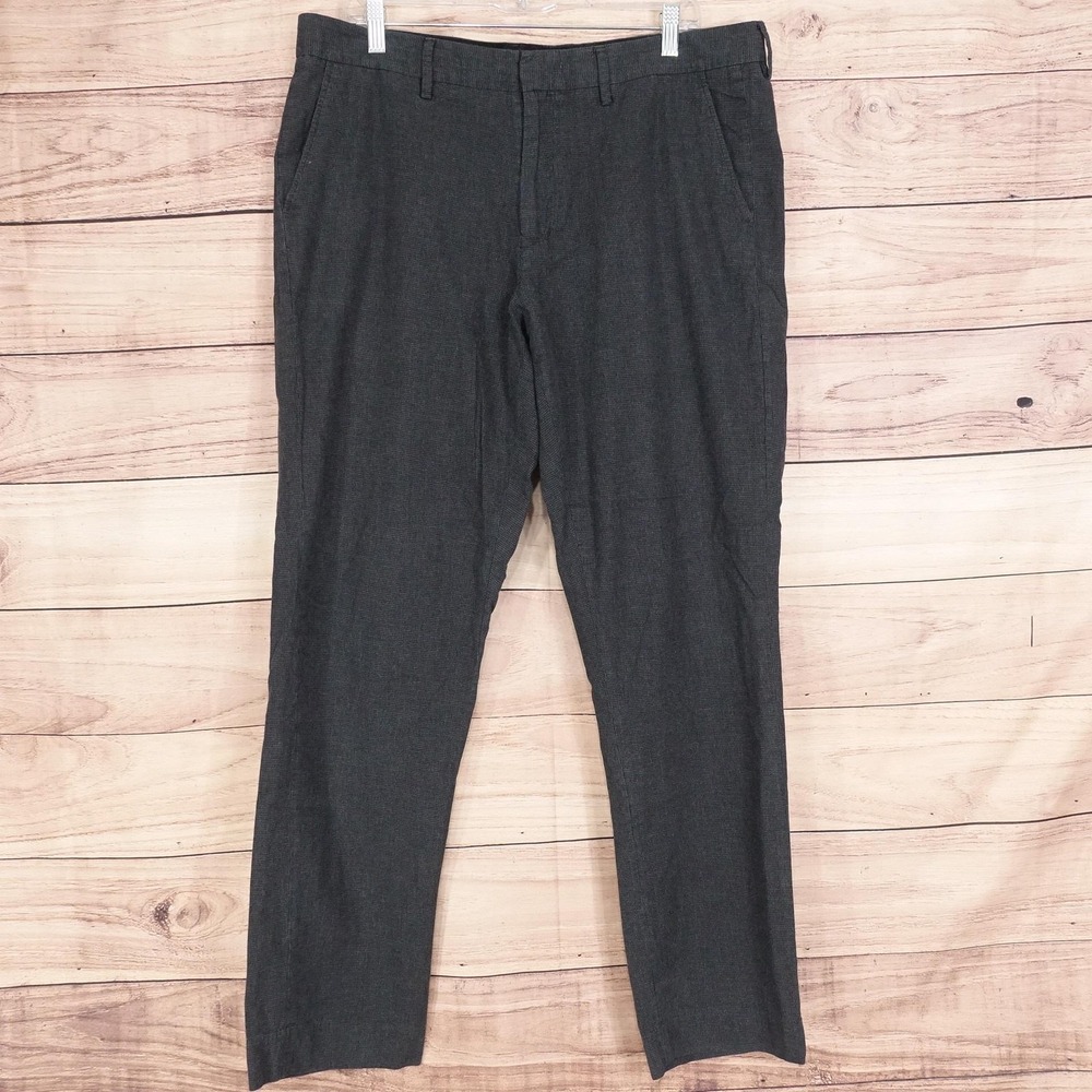 J.Crew Slim Bedford Corduroy Chino Pants Mens 36x34 Gray Slim Fit Check Cotton